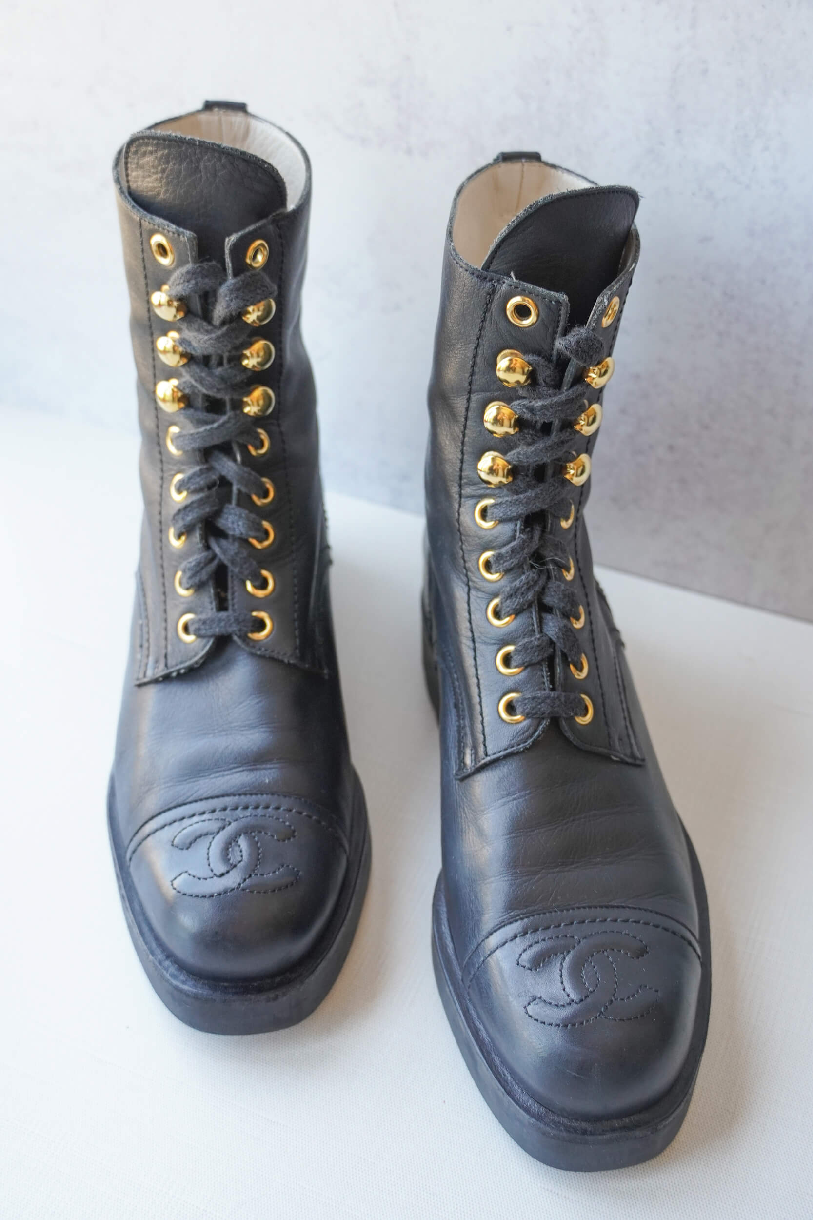Vintage Chanel Combat Boots - Vala Lavande Vintage