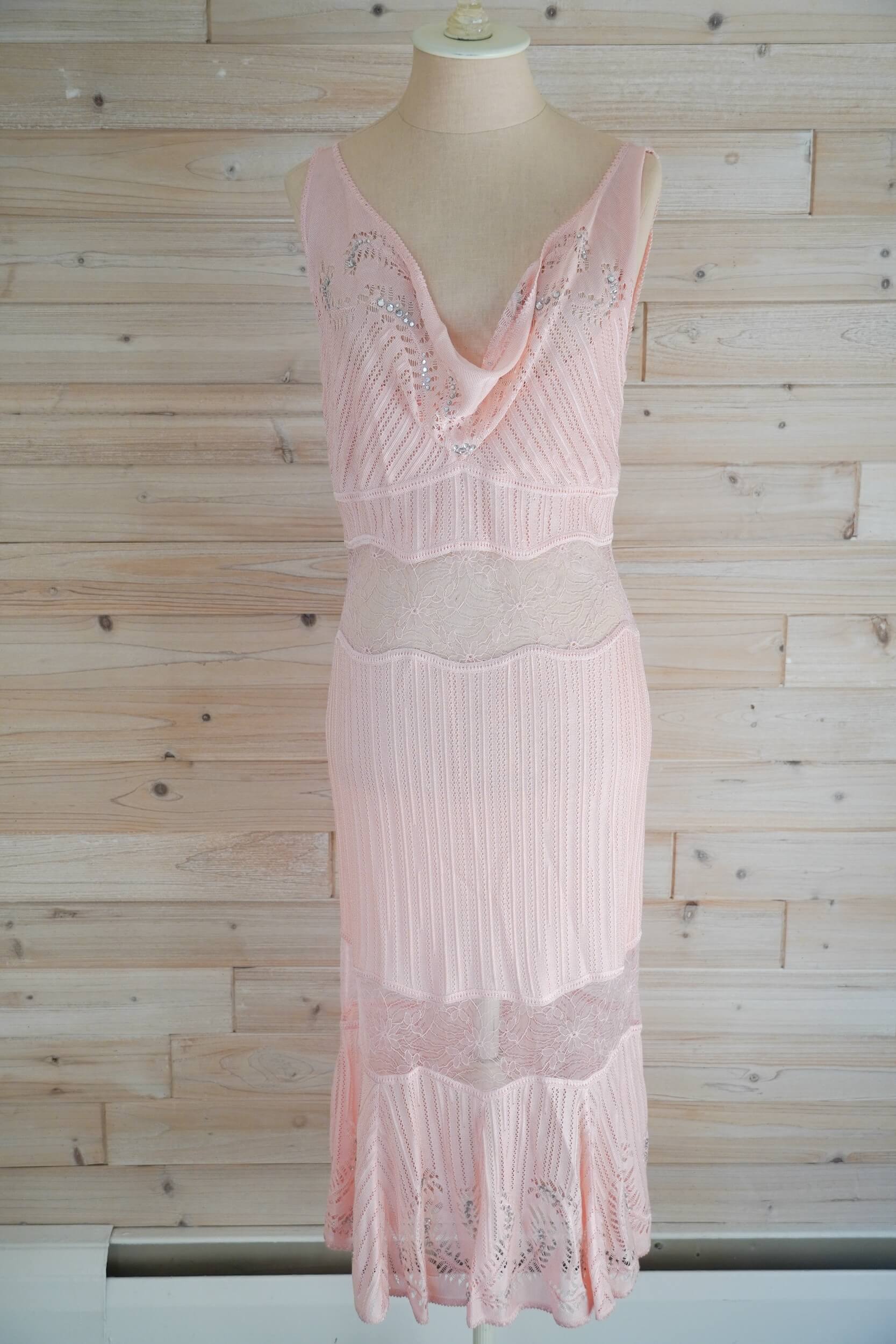 Vintage John Galliano Embellished Lace Midi Dress - Vala Lavande Vintage